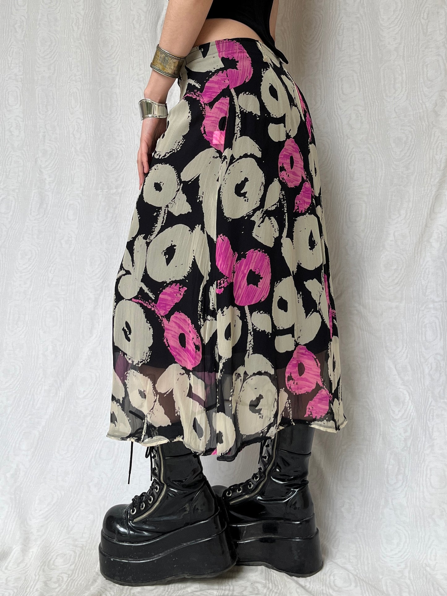 Vintage 00s Eclectic Graphic Skirt (S/M)
