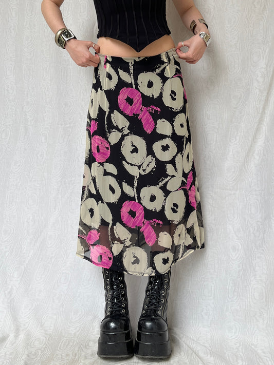 Vintage 00s Eclectic Graphic Skirt (S/M)