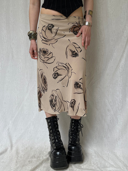 Vintage 90s Grunge Graphic Midi Skirt (S)