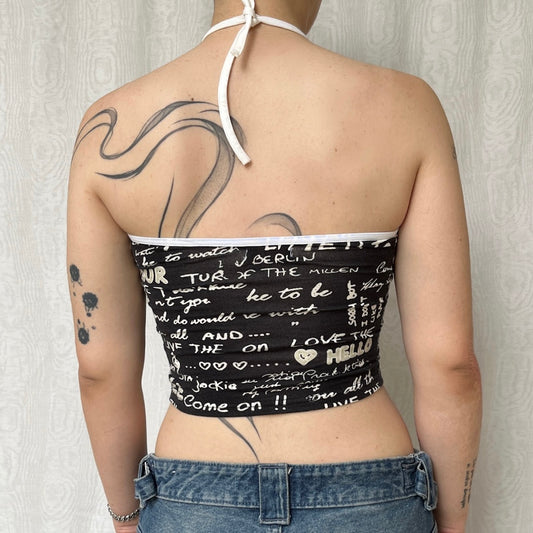Vintage 00s Eclectic Grunge Halter Top (S)