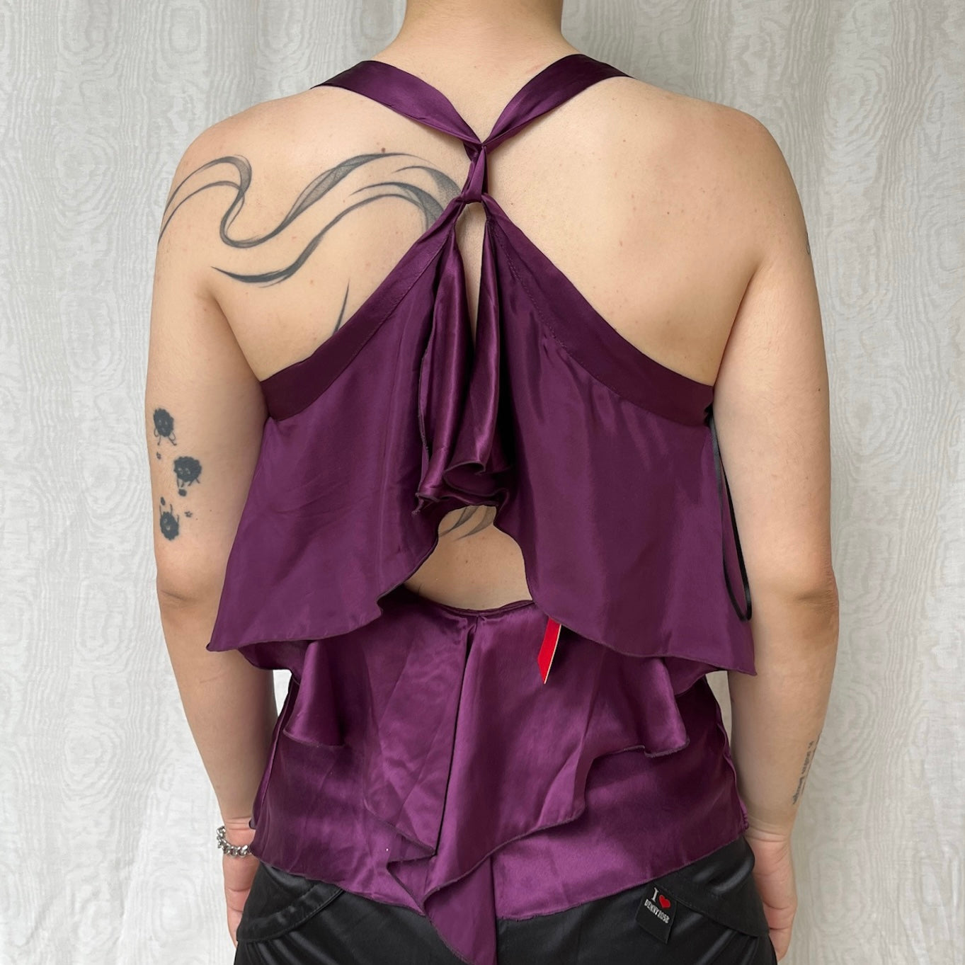 Vintage 00s Clubwear Cowl Purple Top (S)
