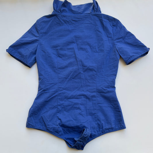 Vintage 00s Office Siren Blue Bodysuit (XS)