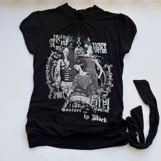 Vintage 00s Indie Sleaze Black Blouson (S)