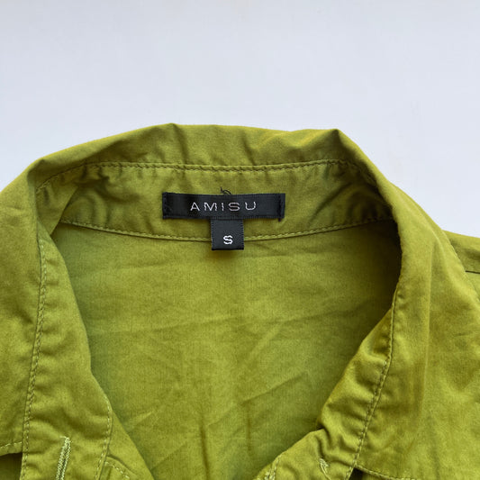 Vintage 00s Downtown Green Button Up Shirt (S)