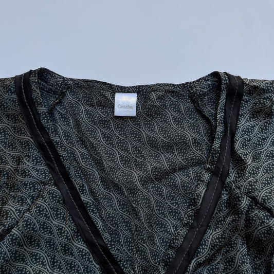 Vintage 00s Dark Coquette Gray Babydoll Top (XS)