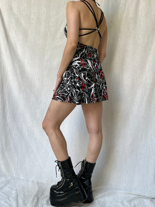 Vintage 00s Clubwear Multi Sparkly Backless Mini Dress (S)