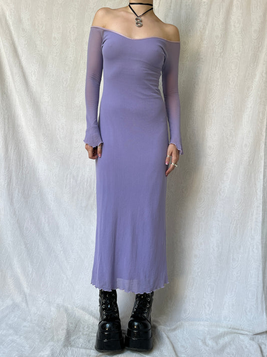 Vintage 00s Elf Lilac Maxi Dress (S/M)