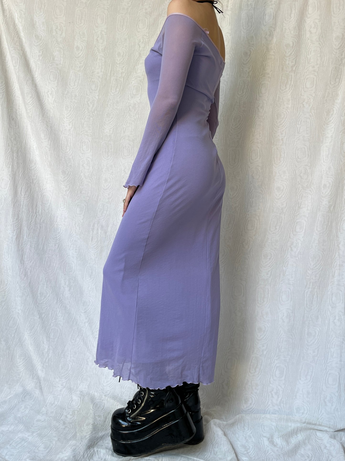 Vintage 00s Elf Lilac Maxi Dress (S/M)