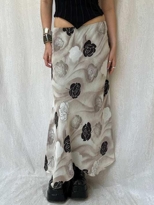 Vintage 90s Fairy Grunge Floral Maxi Skirt (S)