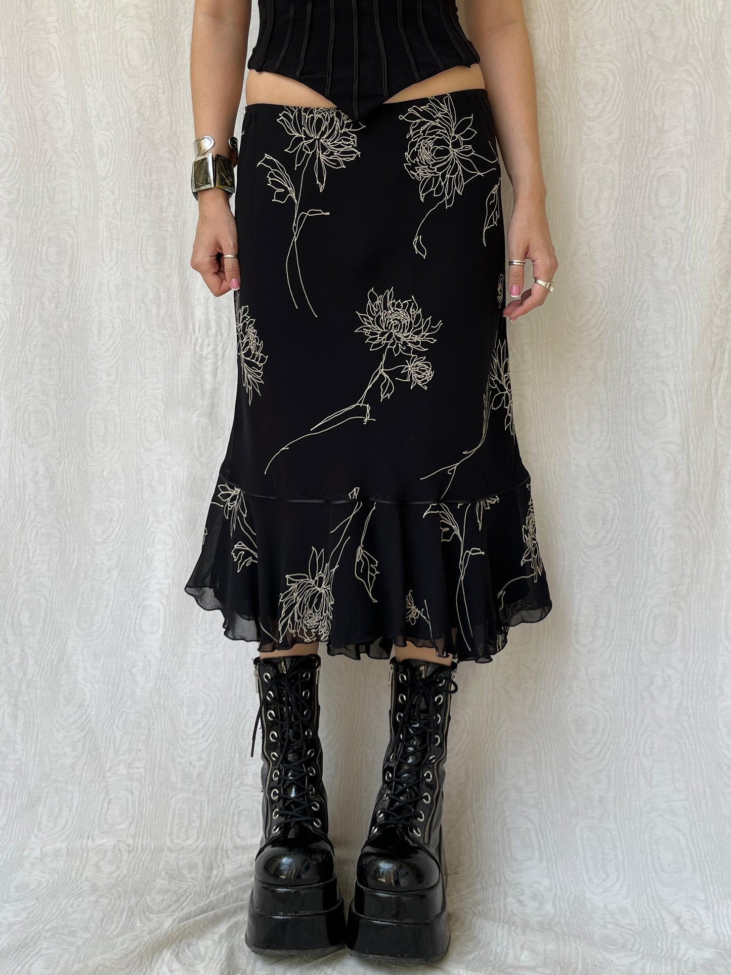 Vintage 90s Grunge Eclectic Midi Skirt (S)