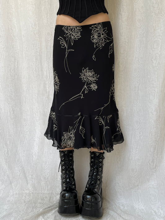 Vintage 90s Grunge Eclectic Midi Skirt (S)