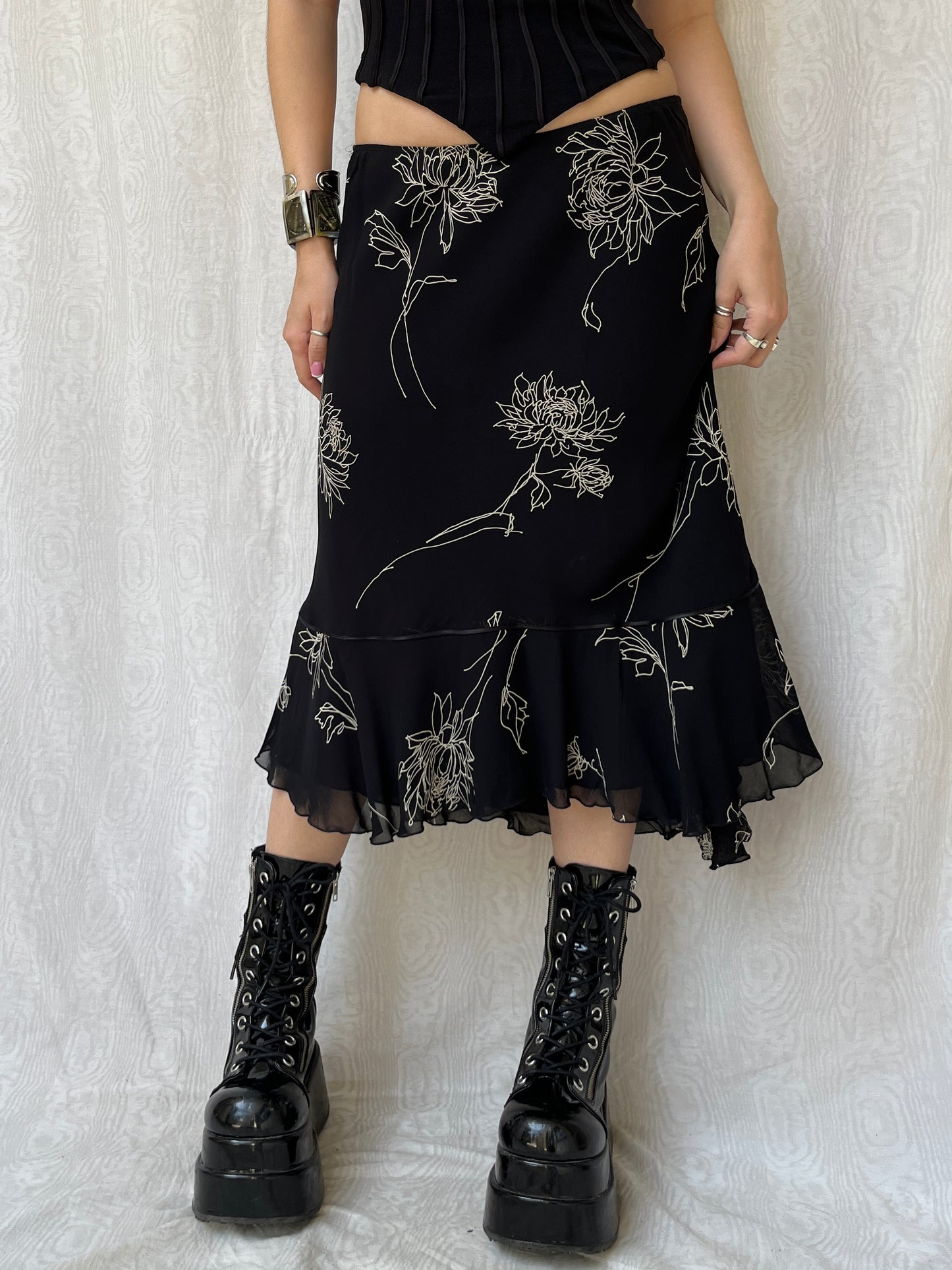 Vintage 90s Grunge Eclectic Midi Skirt (S)