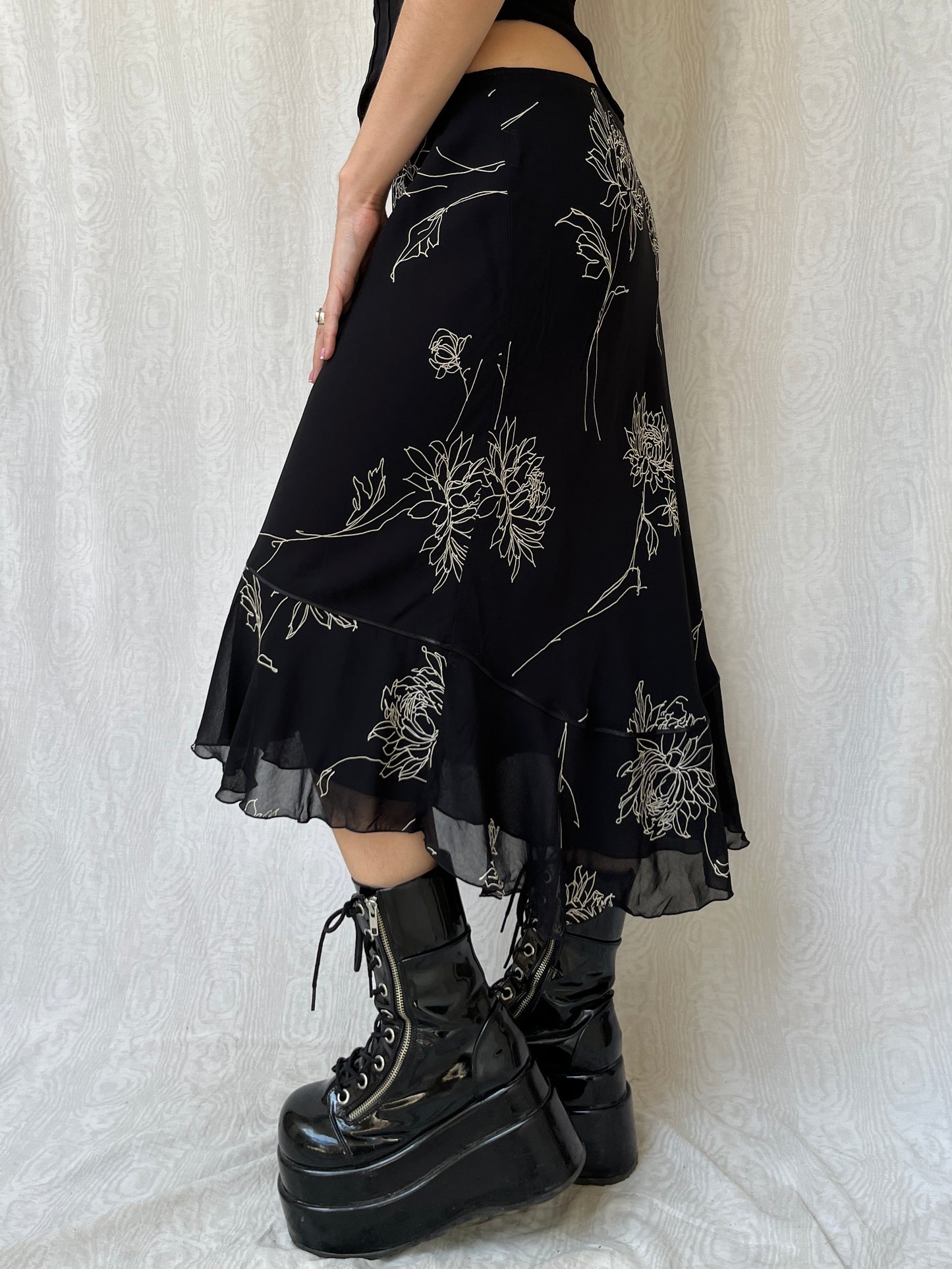 Vintage 90s Grunge Eclectic Midi Skirt (S)