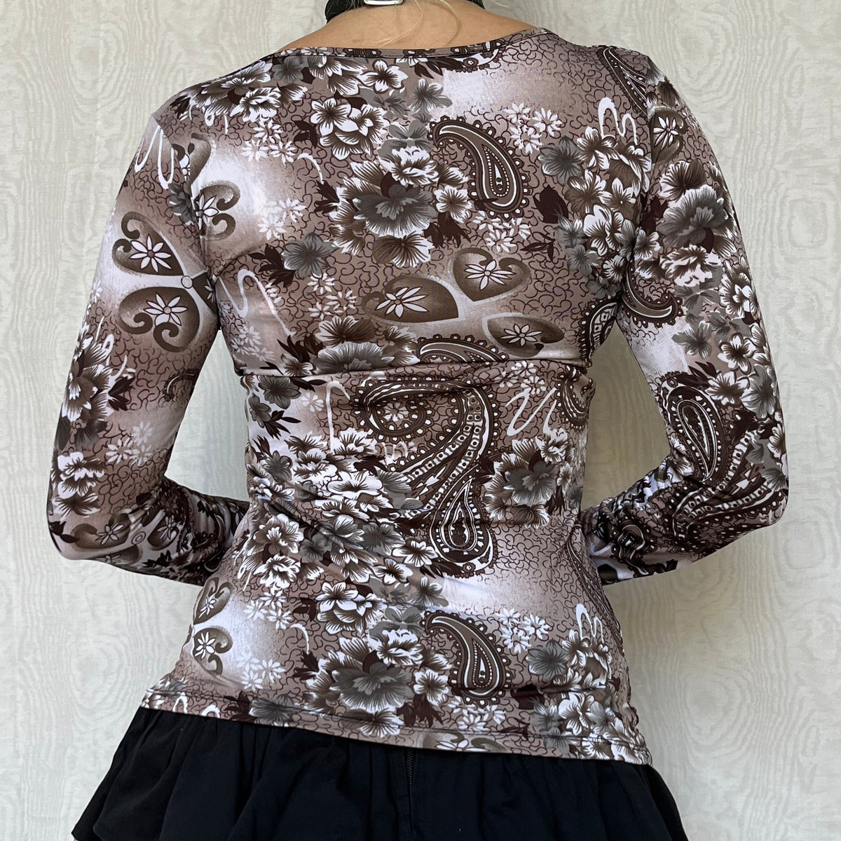 Vintage 00s Fairy Grunge Long Sleeve Graphic Top (S)