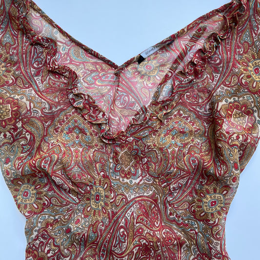 Vintage 00s Boho Fairy Graphic Blouse (M/L)