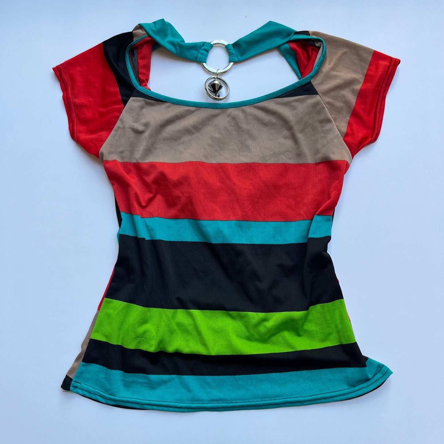 Vintage 00s Eclectic Multi Cowl Neck Blouse (S)