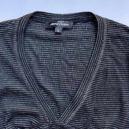 Vintage 00s Dark Coquette Striped Blouse (S)