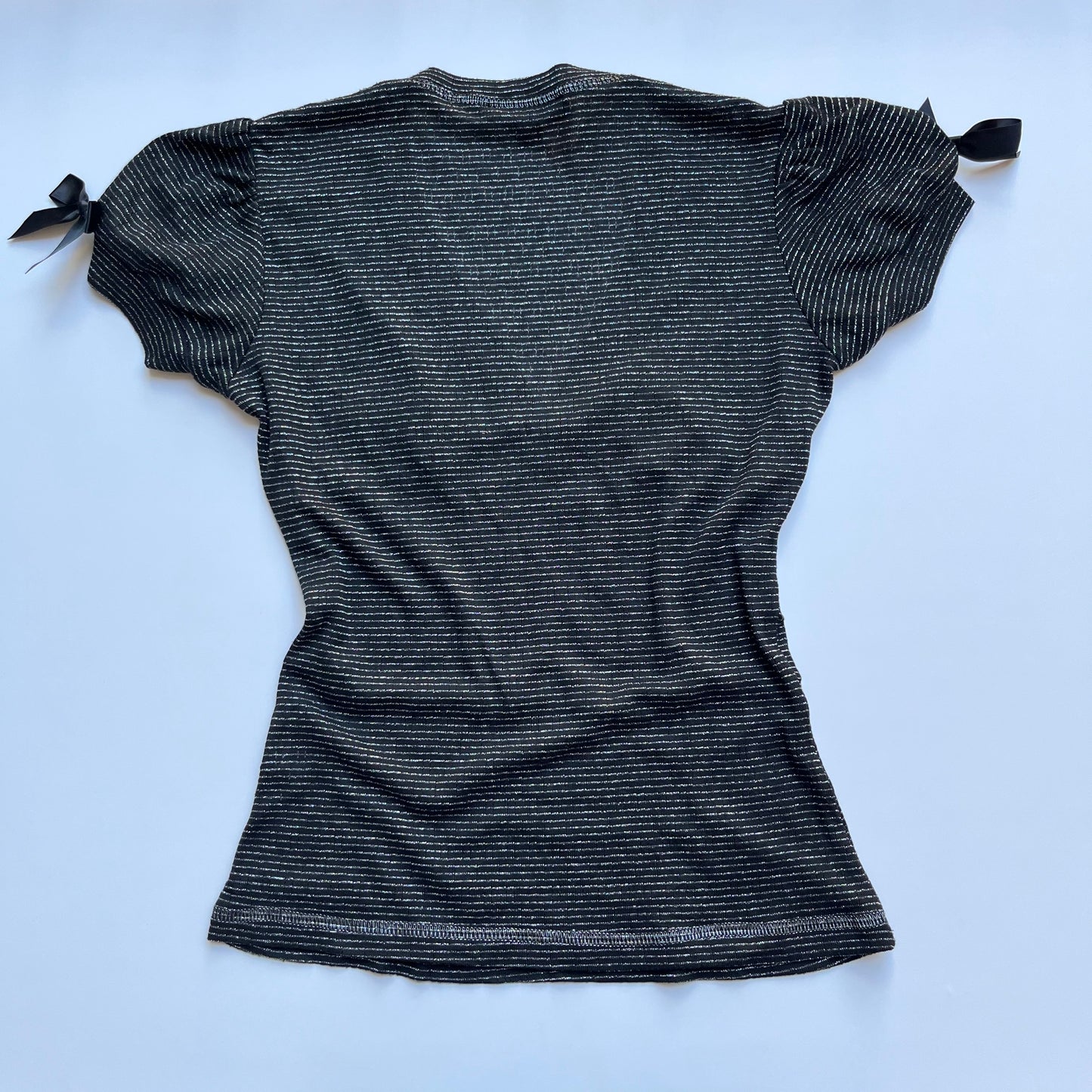 Vintage 00s Dark Coquette Striped Blouse (S)