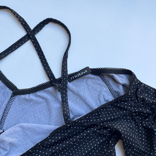 Vintage 00s Dark Coquette Polka Dot Blouse (S)