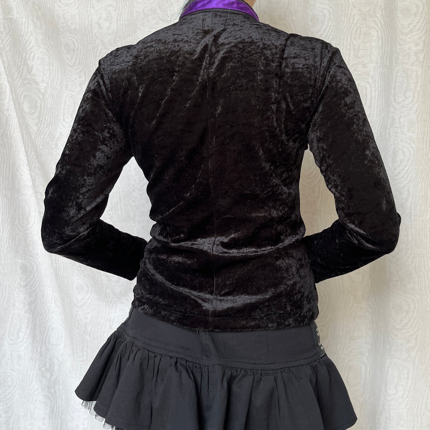 Vintage Gothic Black Velvet Top (S)