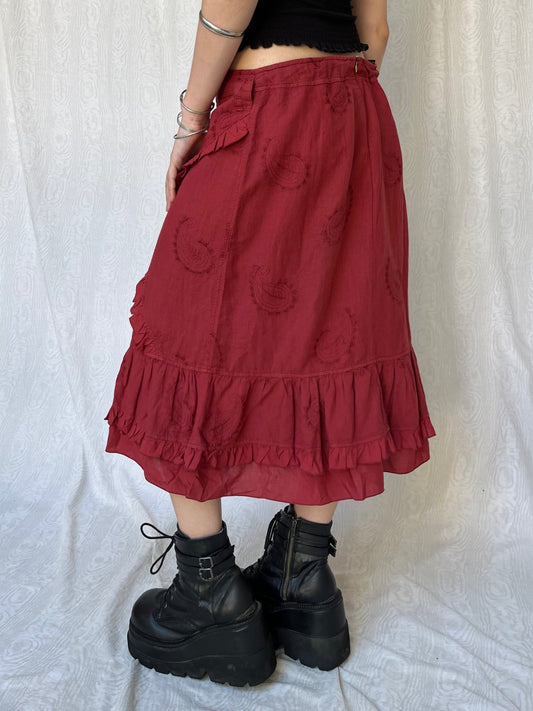 Vintage 00s Grunge Fairy Midi Skirt (M)