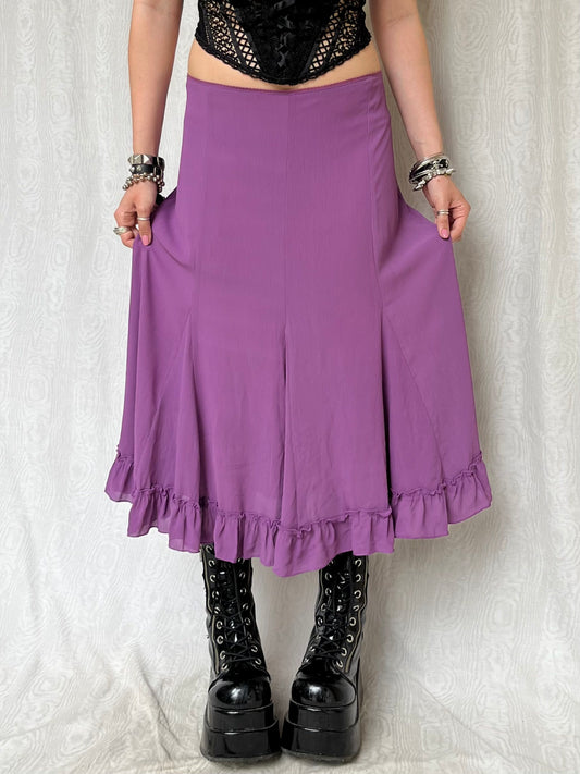 Vintage 00s Fairy Lilac Midi Skirt (XL)