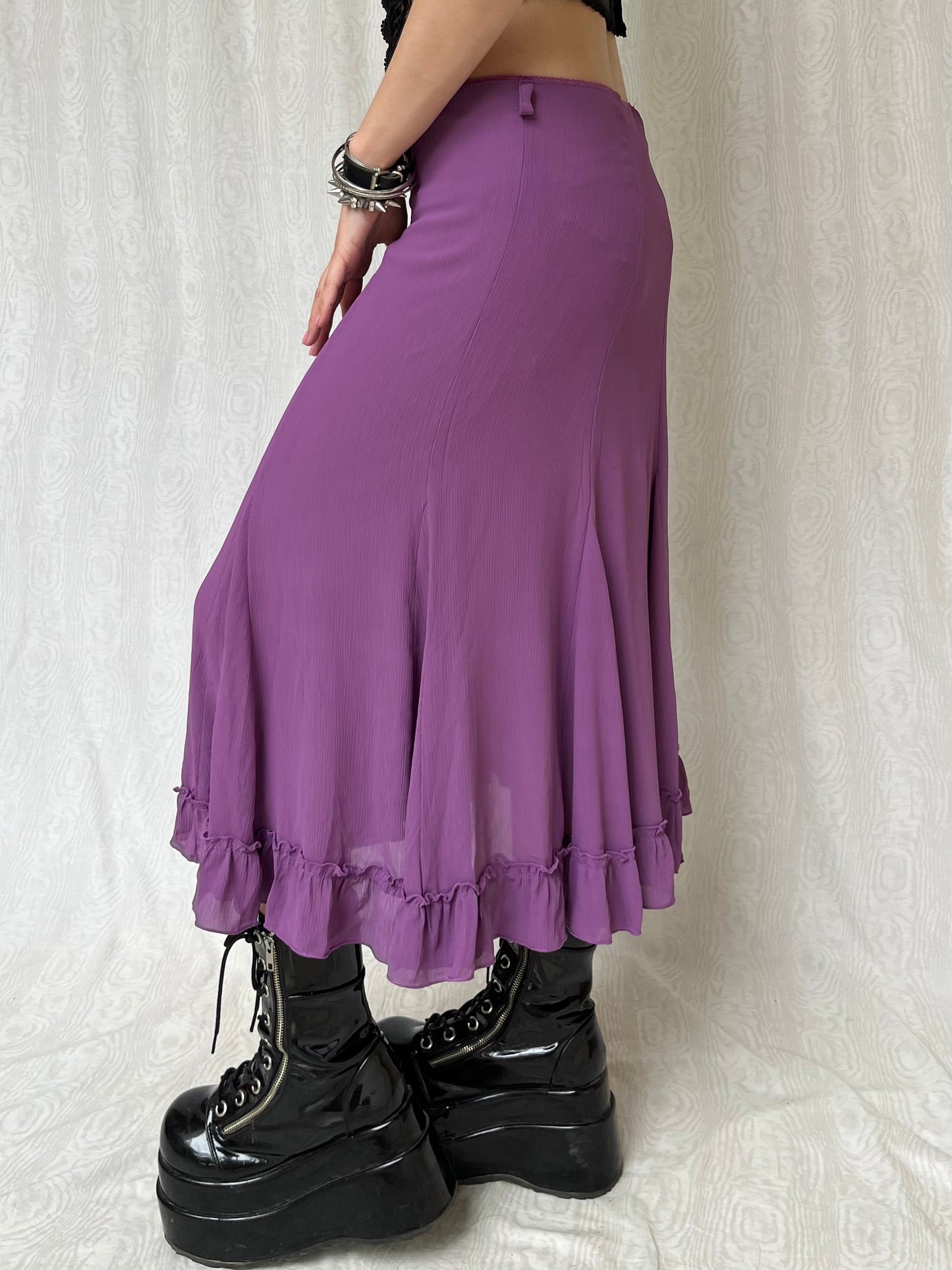 Vintage 00s Fairy Lilac Midi Skirt (XL)