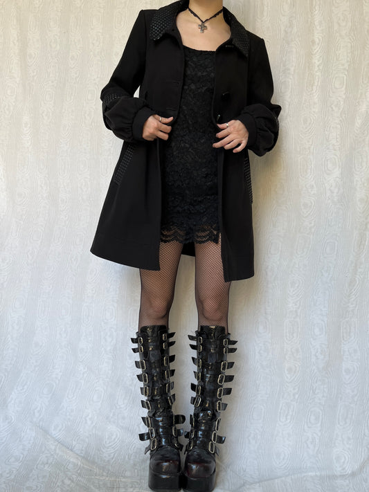 Vintage 00s Eclectic Black Coat (M/L)