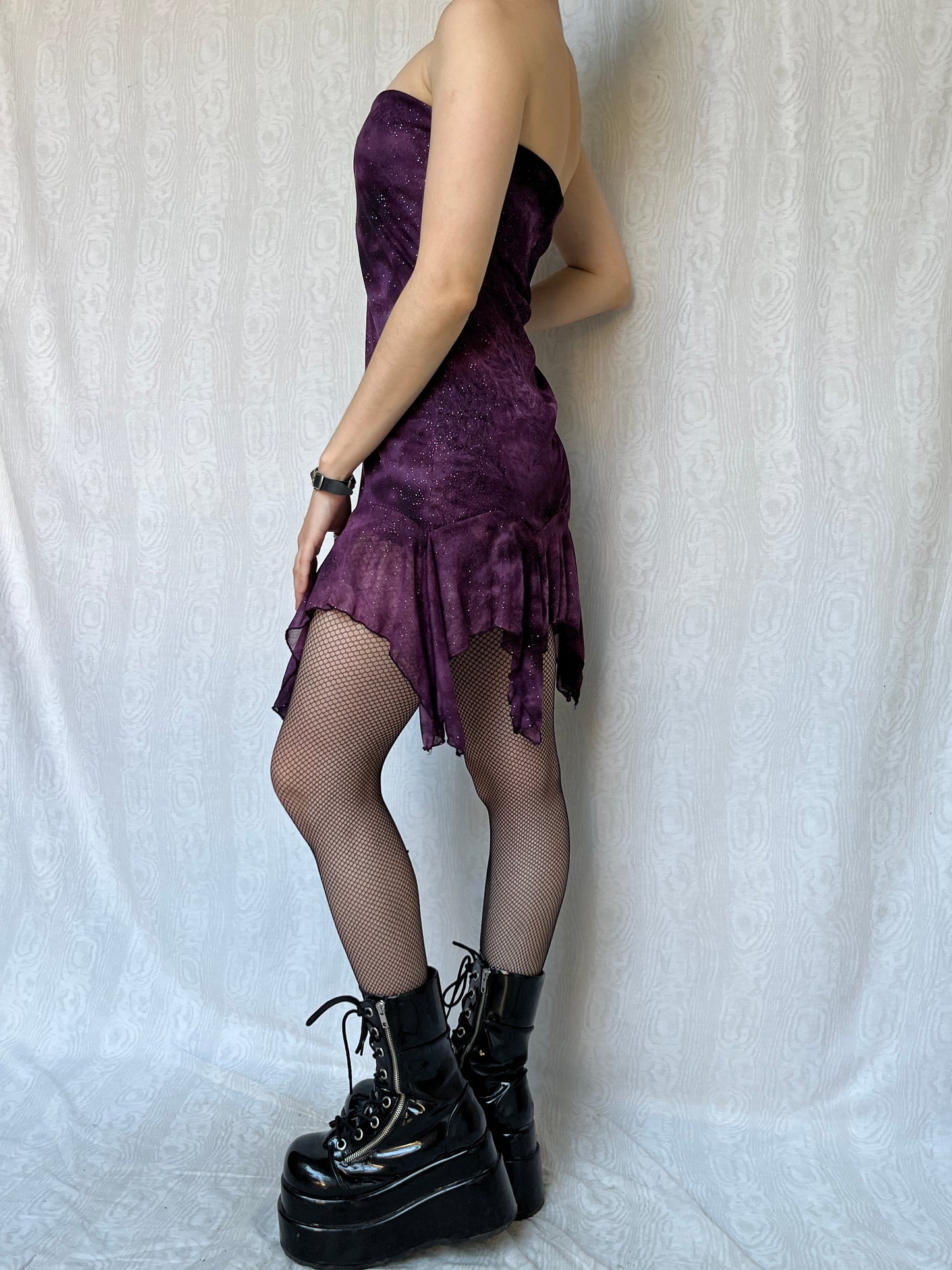 Vintage 00s Whimsigoth Purple Mini Dress (S)