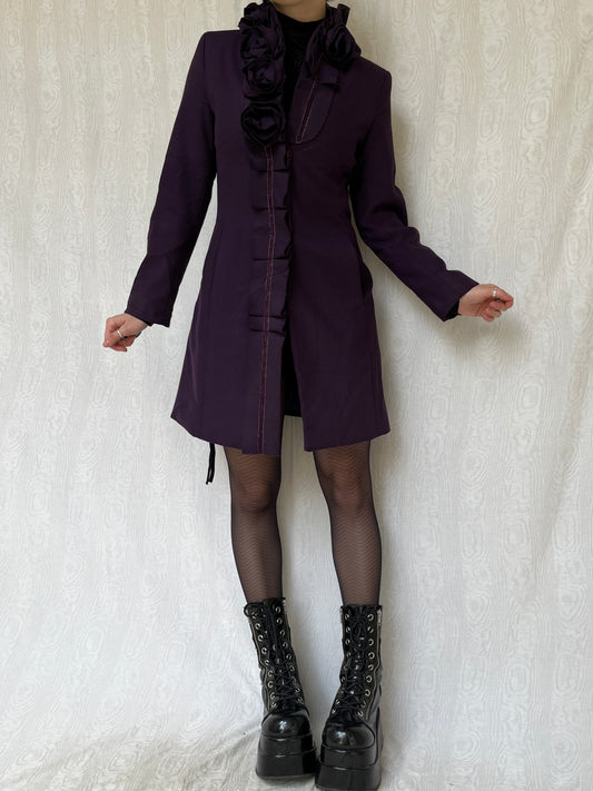 Vintage 00s Purple Wool Coat (S)