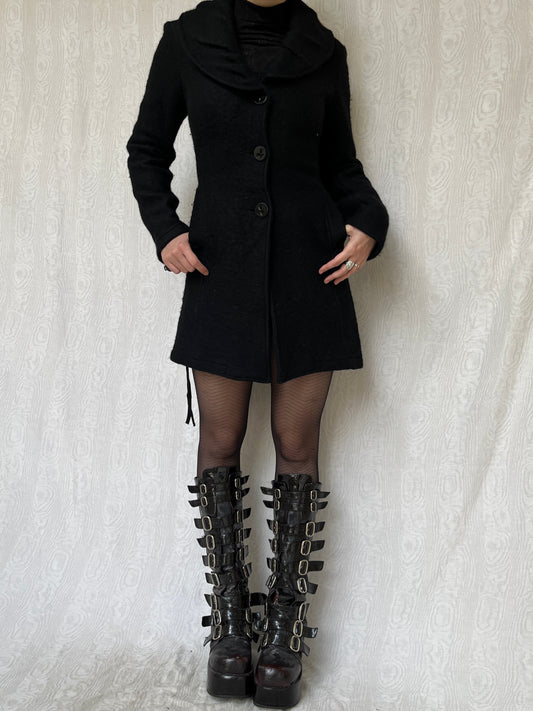 Vintage 00s Black Knit Coat (S/M)