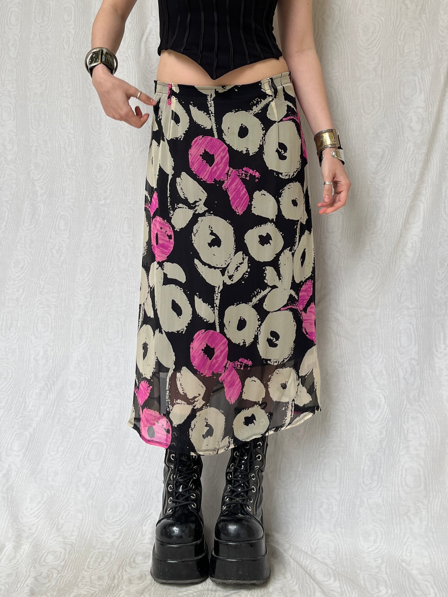 Vintage 00s Eclectic Graphic Skirt (S/M)