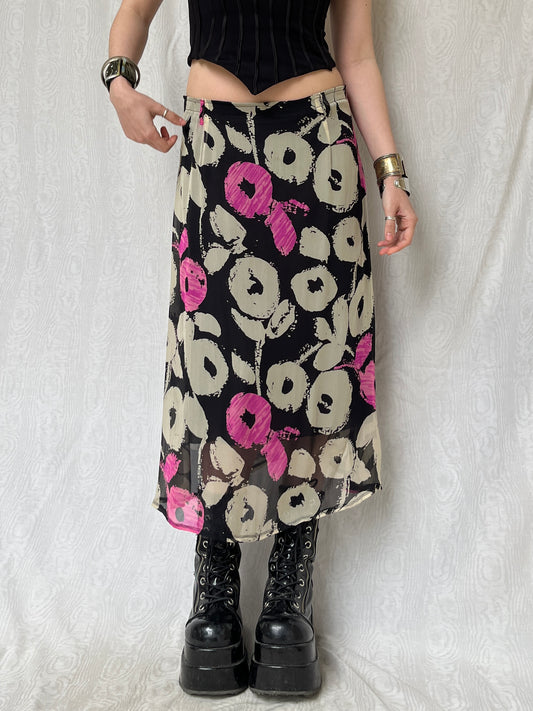 Vintage 00s Eclectic Graphic Skirt (S/M)
