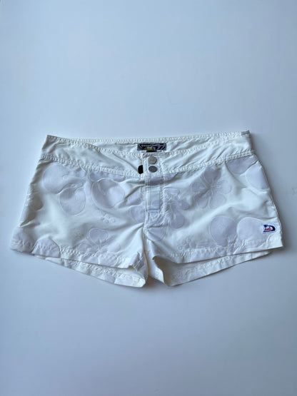 Vintage 00s Surf White Mini Shorts (S)