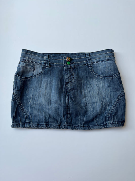 Vintage 00s Downtown Balloon Denim Mini Skirt (S)