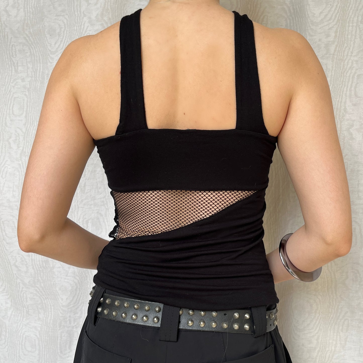 Vintage 00s Clubwear Stretchy Black Top (S)