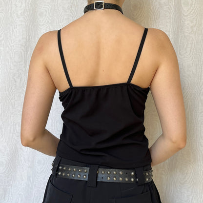 Vintage 00s Black Lace Cami Top (S/M)