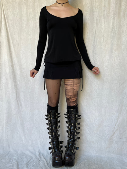 Vintage 00s Clubwear Black Mini Dress (S)