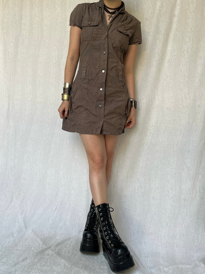 Vintage 00s Downtown Cargo Mini Dress (M)