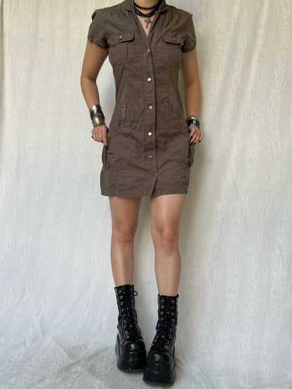 Vintage 00s Downtown Cargo Mini Dress (M)