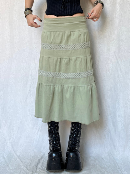 Vintage 00s Downtown Tiered Maxi Skirt (S)