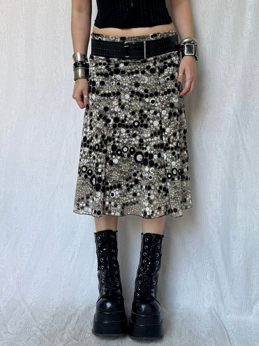 Vintage 00s Eclectic Trippy Midi Skirt (S)