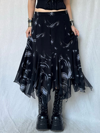 Vintage 00s Whimsigoth Witchy Maxi Skirt (S/M)