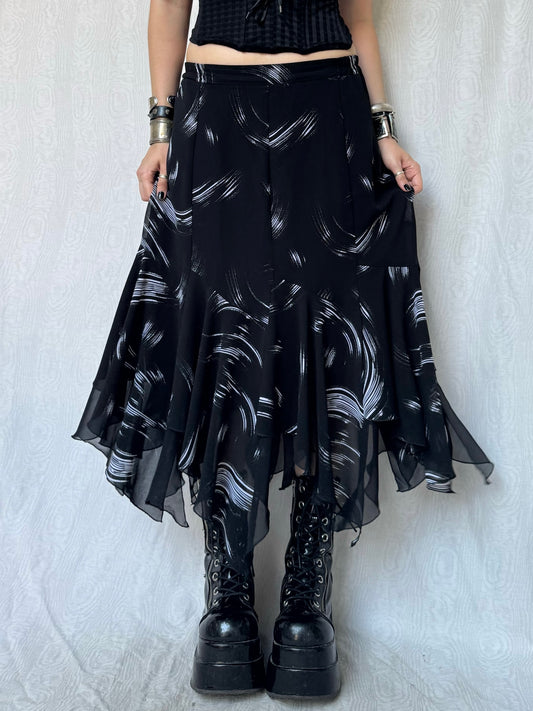 Vintage 00s Whimsigoth Witchy Maxi Skirt (S/M)