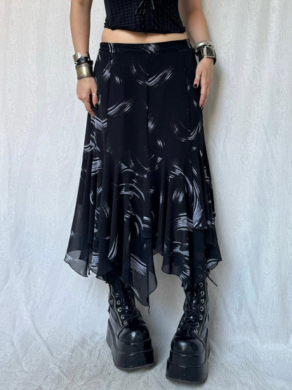 Vintage 00s Whimsigoth Witchy Maxi Skirt (S/M)