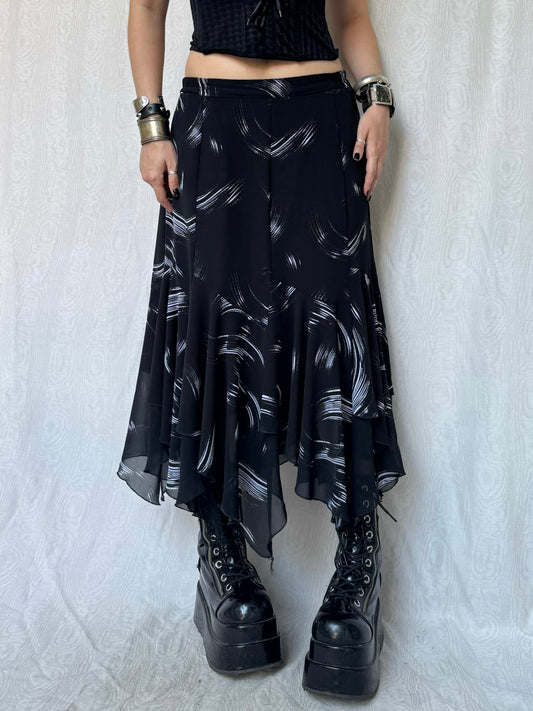 Vintage 00s Whimsigoth Witchy Maxi Skirt (S/M)
