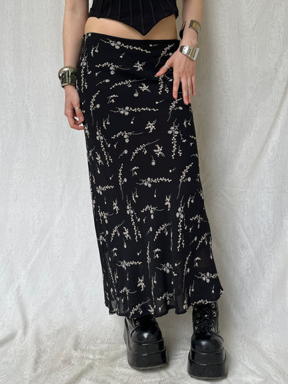 Vintage 90s Fairy Grunge Graphic Maxi Skirt (S/M)