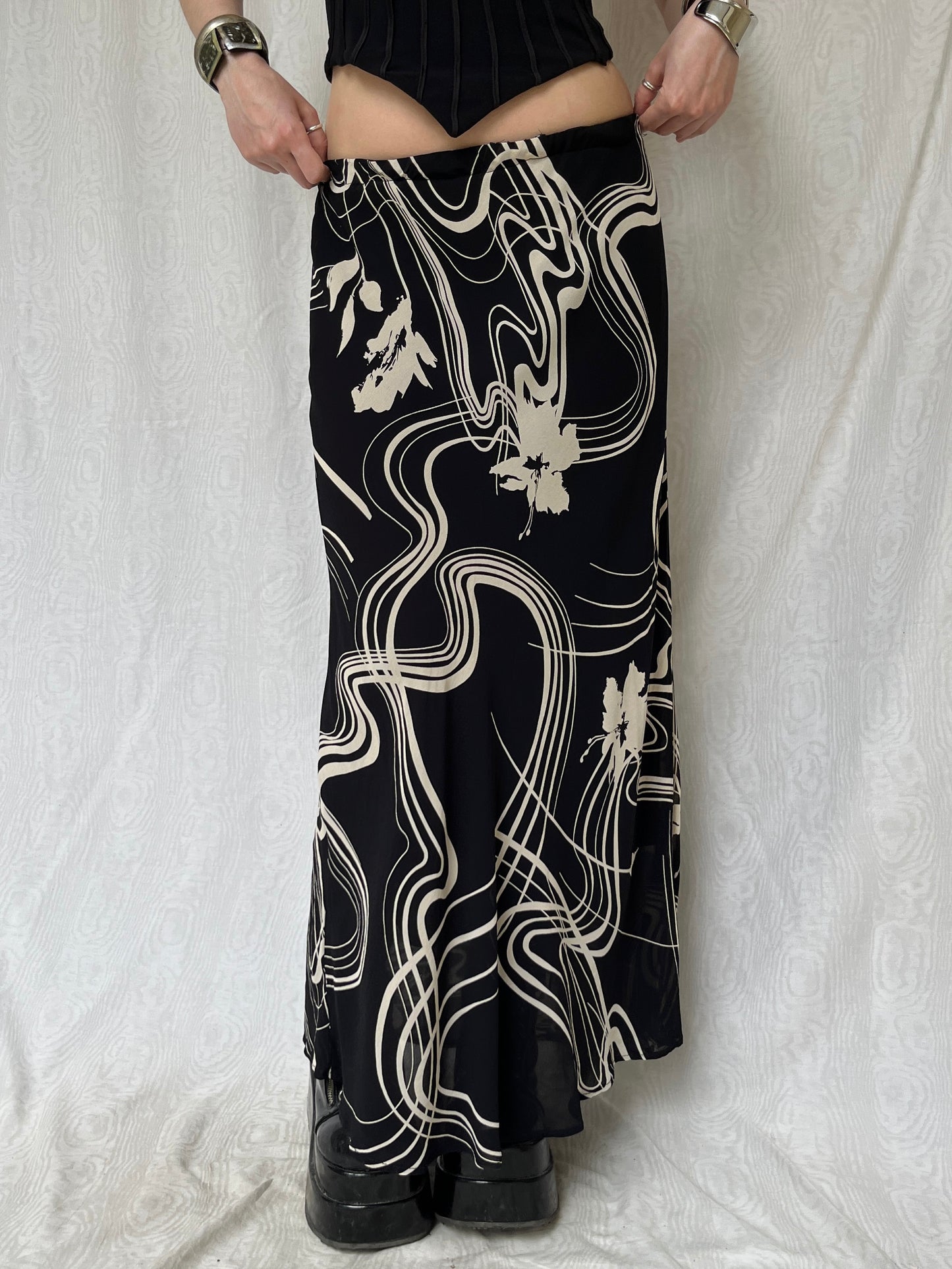 Vintage 90s Grunge Graphic Maxi Skirt (S)