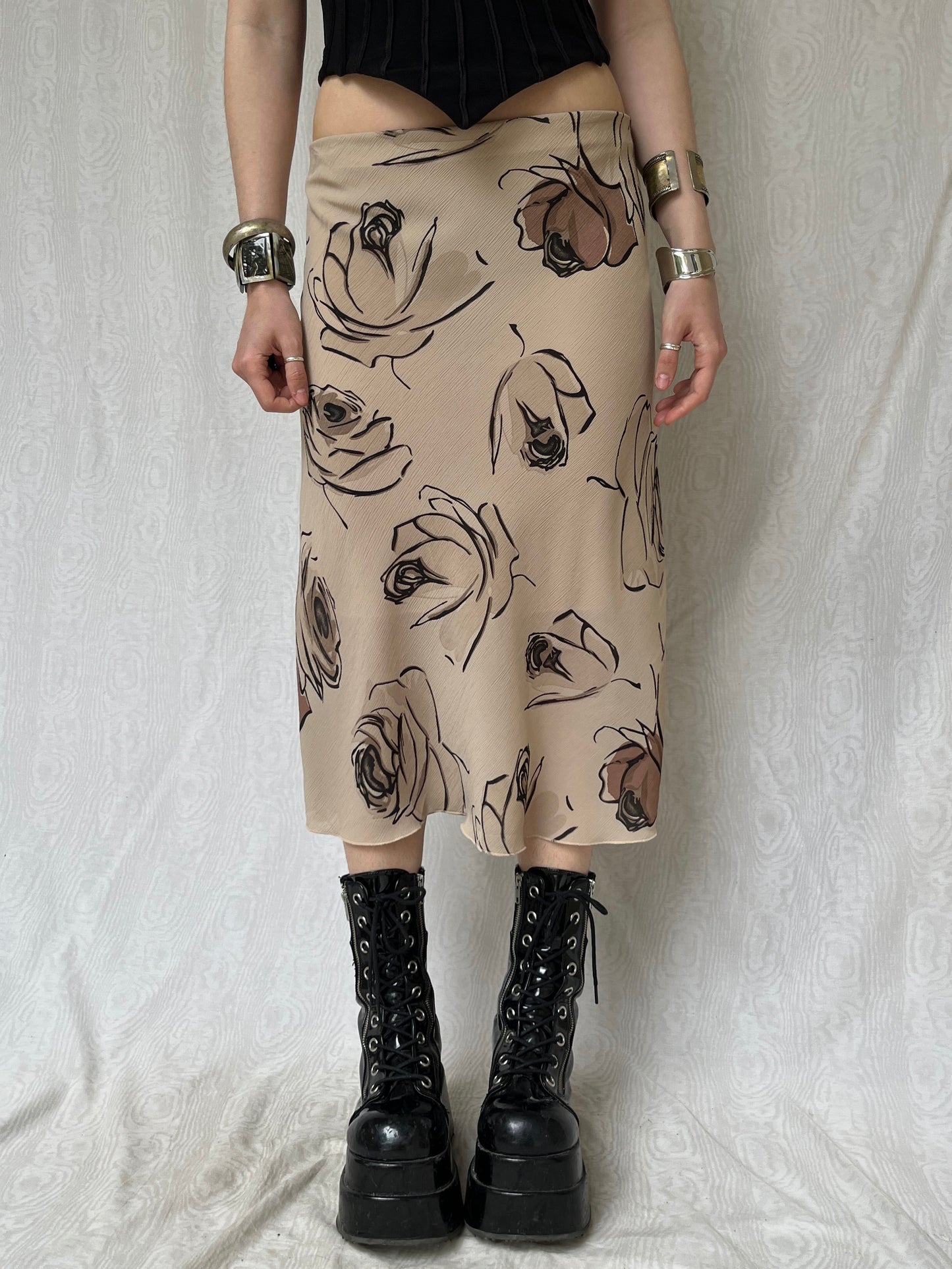 Vintage 90s Grunge Graphic Midi Skirt (S)