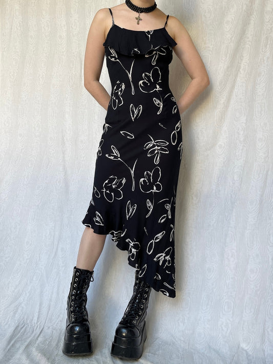 Vintage 90s Eclectic Grunge Asymmetric Dress (S)